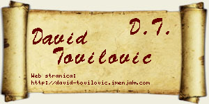 David Tovilović vizit kartica